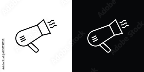Hair dryer icons. Stroke line art icons