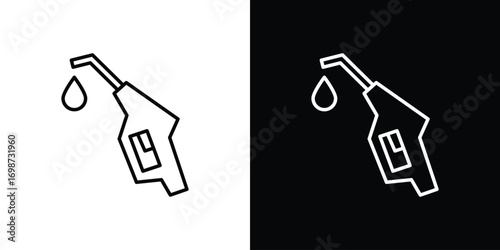 Fuel icons. Stroke line art icons