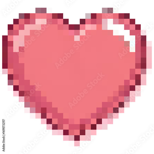 Pixel heart-vector illustration of red hearts