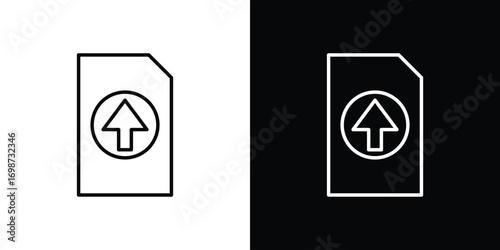File upload icons. Stroke line art icons