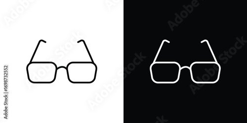 Eye glasses icons. Stroke line art icons