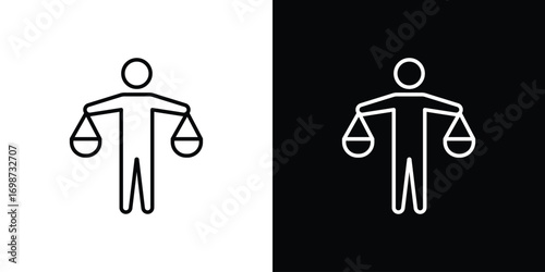 Ethics icons. Stroke line art icons