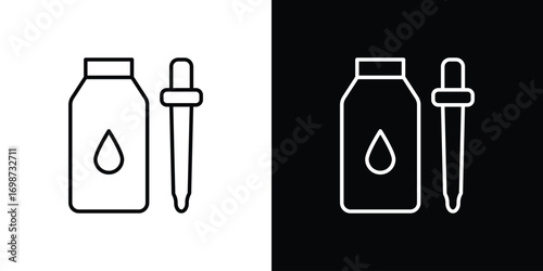 Essential oils icons. Stroke line art icons