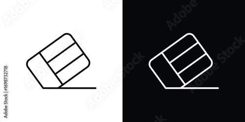 Eraser icons. Stroke line art icons