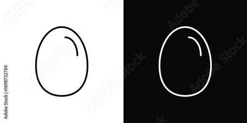 Egg icons. Stroke line art icons