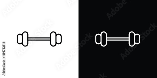 Dumbbell icons. Stroke line art icons