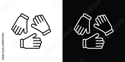 Collaboration icons. Stroke line art icons