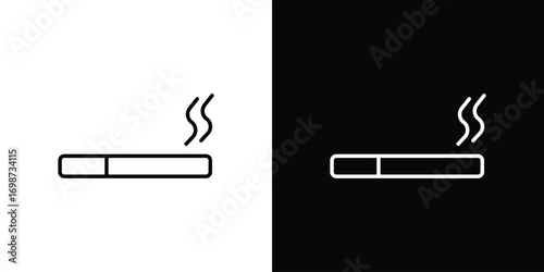Cigarette icons. Stroke line art icons