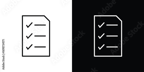 Checklist icons. Stroke line art icons