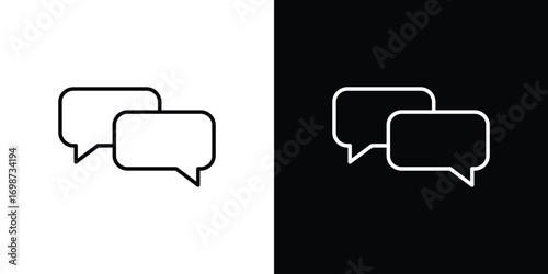 Chat bubble icons. Stroke line art icons