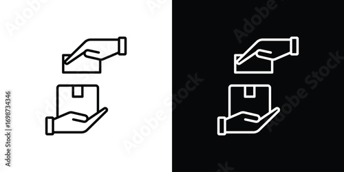 Cash on delivery icons. Stroke line art icons