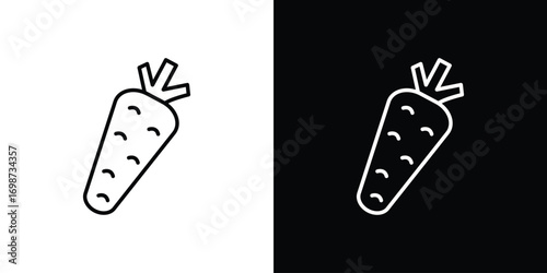 Carrot icons. Stroke line art icons