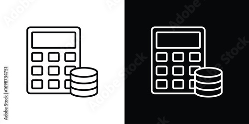 Budget icons. Stroke line art icons