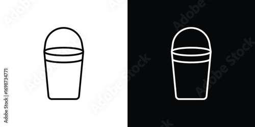 Bucket icons. Stroke line art icons