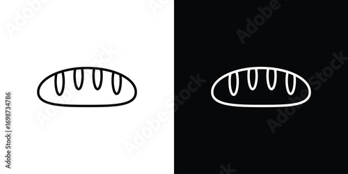 Bread loaf icons. Stroke line art icons