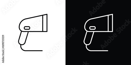 Barcode scanner icons. Stroke line art icons