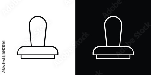 Approval stamp icons. Stroke line art icons