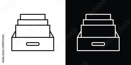 Archive icons. Stroke line art icons