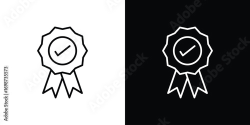 Accreditation icons. Stroke line art icons