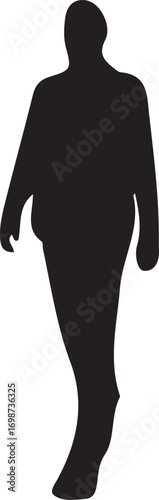 Silhouette of a person walking on a white background figure human