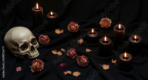 halloween skull candle