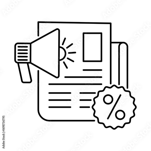 Promotion Icon for advertising campaigns, marketing promotions, and special offers to attract customers and boost sales.