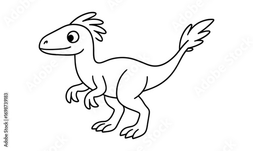 Playful dinosaur outline for kids' coloring books and activities