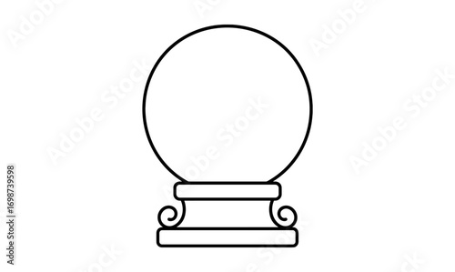 Minimalist crystal ball design with elegant base outline