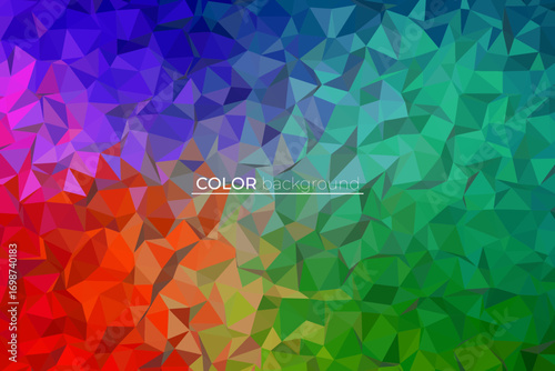 Abstract geometric background with a low poly crystal mosaic pattern, Colorful modern background