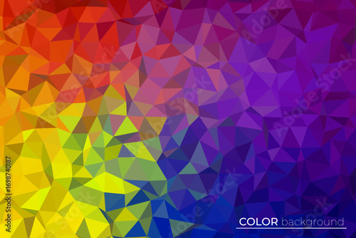 Abstract geometric background with a low poly crystal mosaic pattern, Colorful modern background