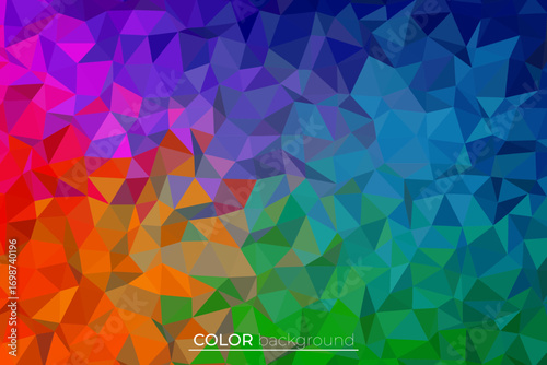 Abstract geometric background with a low poly crystal mosaic pattern, Colorful modern background