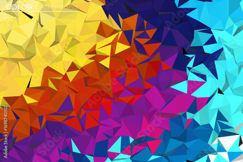 Abstract geometric background with a low poly crystal mosaic pattern, Colorful modern background