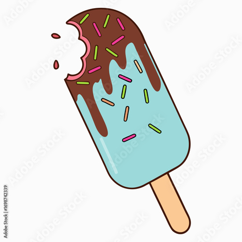 Chocolate Dipped Popsicle Ice Cream with Sprinkles