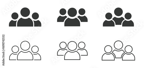 Solid Group User Icons – Team and Community Symbols