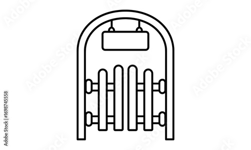 Minimalist outline jukebox icon for retro music and entertainment themes