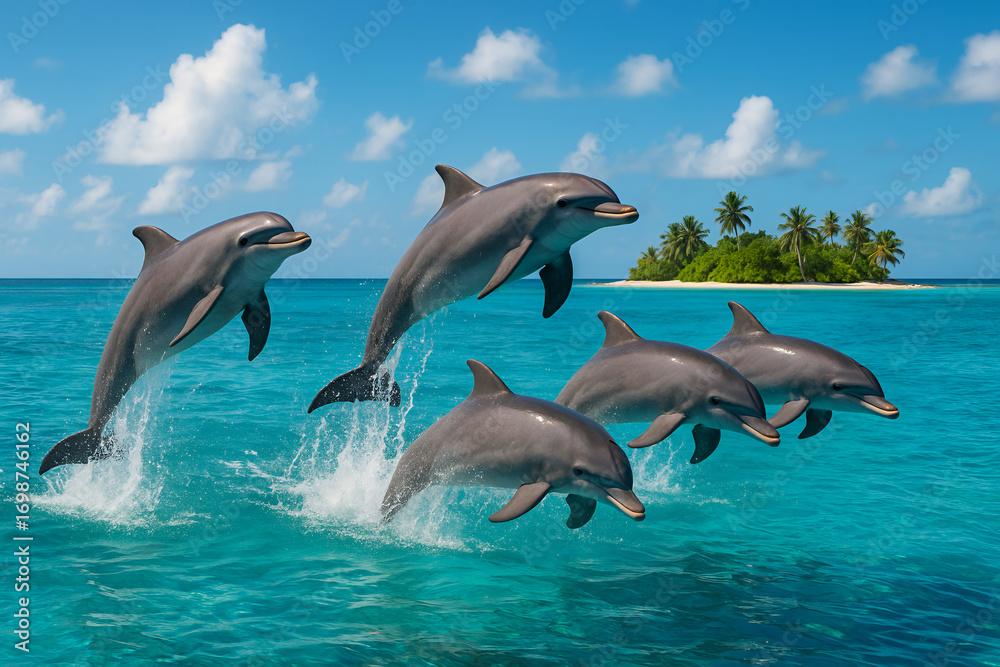 Naklejka premium dolphin jumping out of water