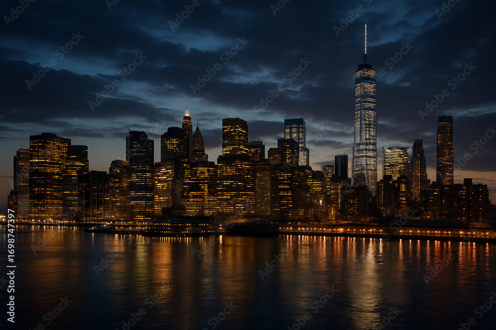Obraz premium new york city skyline at night