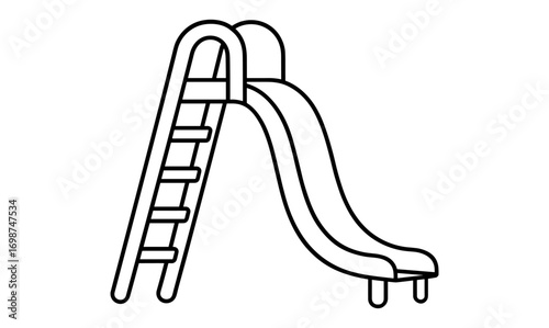 Minimalist outline of children's playground slide