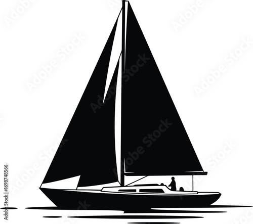 a sailboat silhouette on transparent background