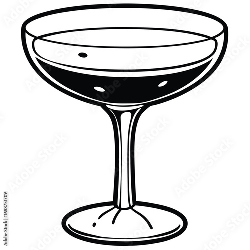 Realistic cocktail glass with alcohol drink vector