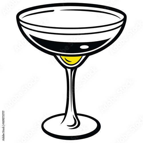 Realistic cocktail glass with alcohol drink vector