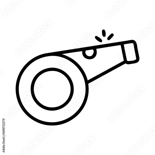 Illustration of a sports referee whistle for coaching and emergency situations equipment tool icon