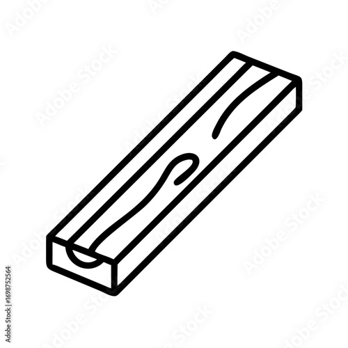 Isolated vector wood plank illustration for construction lumber and woodworking projects material design
