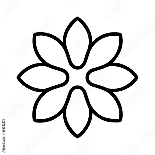 Flower outline vector design element floral blossom petal nature garden botanical simple icon 90