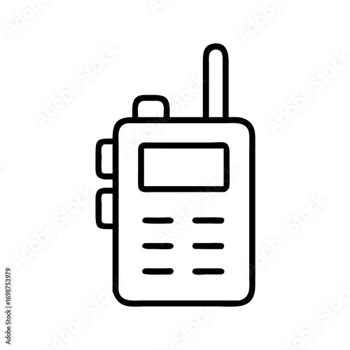 Walkie talkie vector illustration, portable radio transceiver icon design, communication device