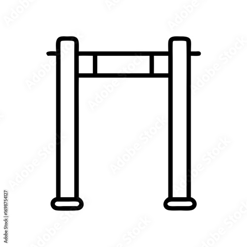 Outline metal detector security scanner airport security checkpoint gate icon vector image
