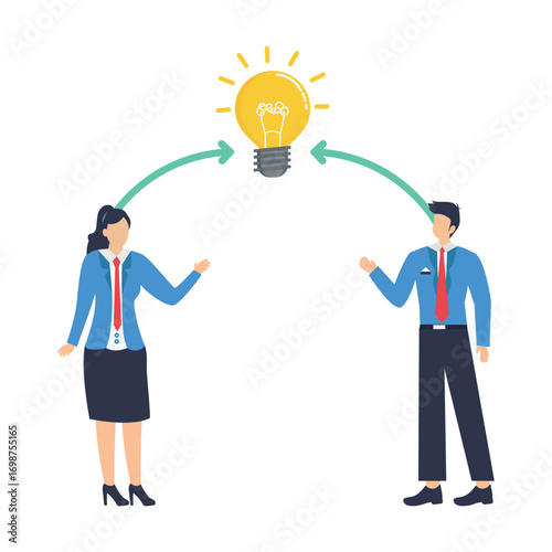 Business people creating mind map diagram for easy understanding decision making concept, business people writing mind map diagram for easy understand. stock illustration