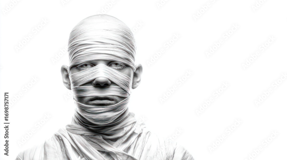 Fototapeta premium Wrapped man portrait