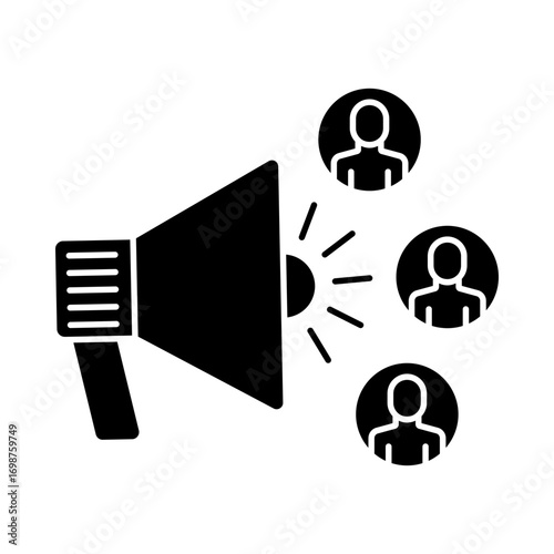 Marketing Icon for promotional campaigns, business outreach, and strategic advertising to attract customers and drive brand growth.