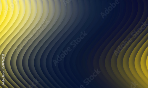 Yellow To Dark Blue Wavy Abstract Stripes Background image photo